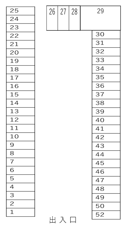泉町駐車場の駐車配置図
