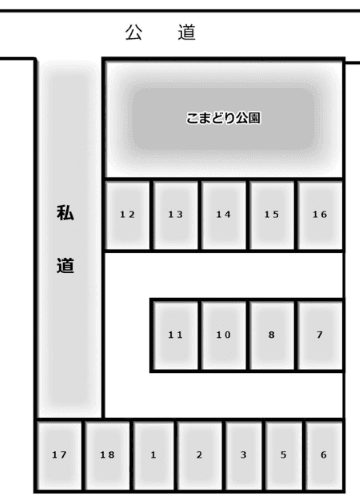 こまどり公園駐車場の駐車配置図