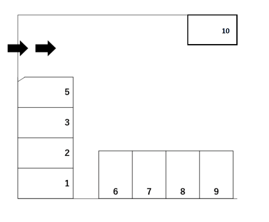 片田志袋町駐車場の駐車配置図