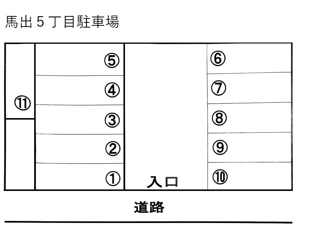 馬出5丁目駐車場の駐車配置図