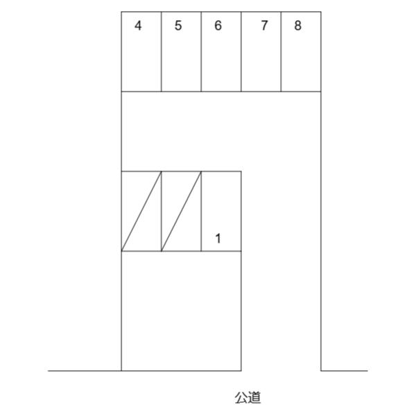 平林千鳥ガレージの駐車配置図