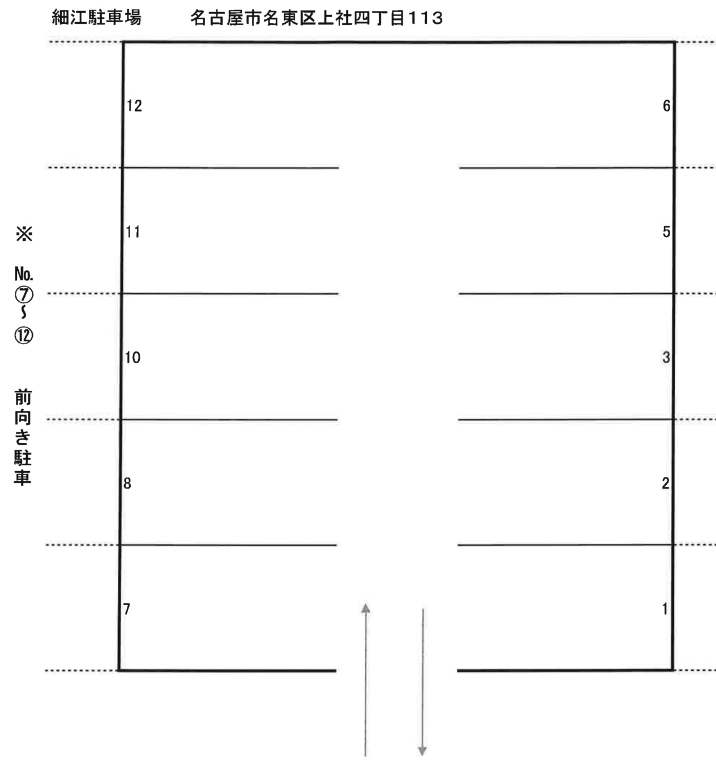 細江駐車場の駐車配置図