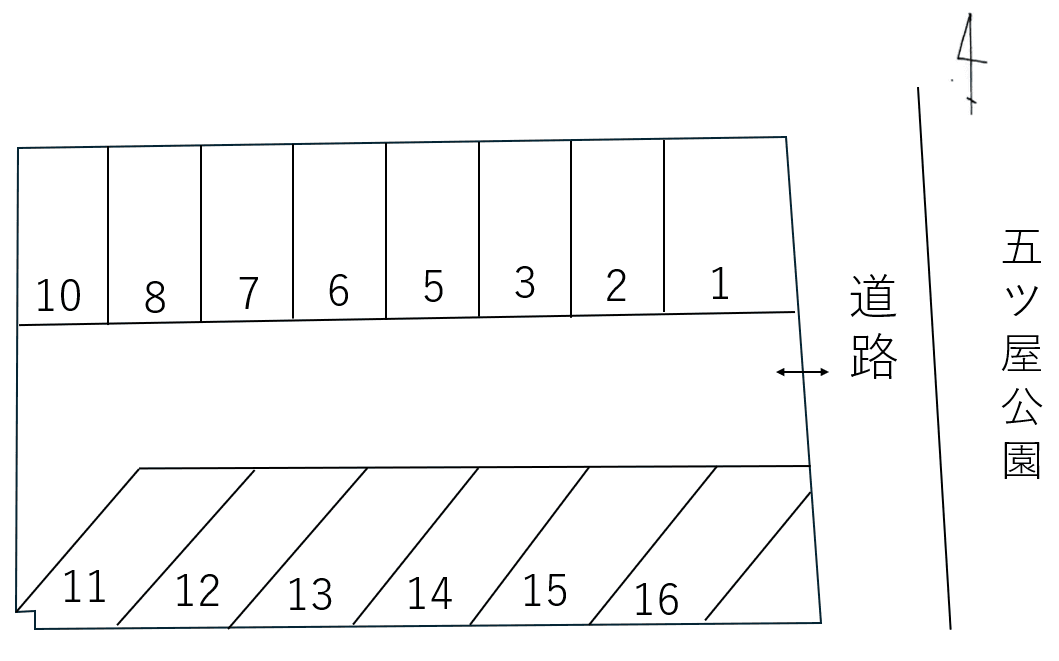 共和町3丁目25番4駐車場の駐車配置図