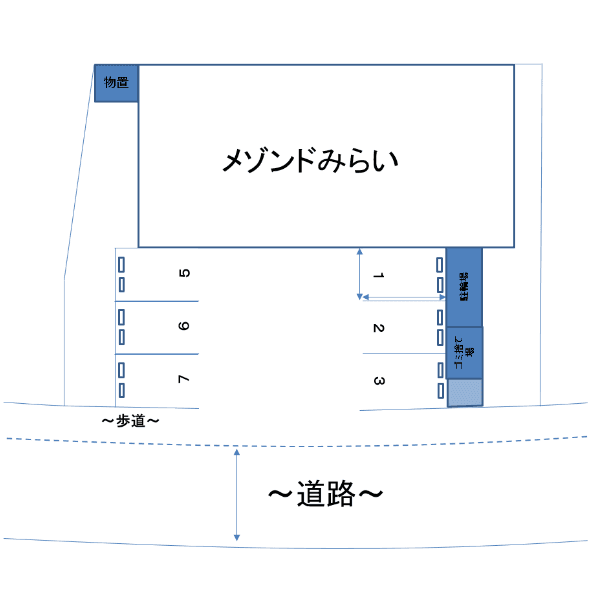メゾンドみらいの駐車配置図