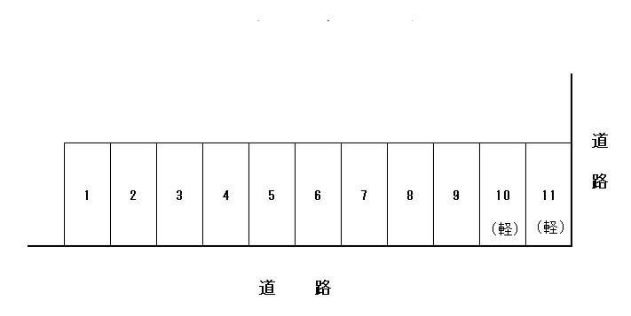 五日市中央5丁目ガレージの駐車配置図