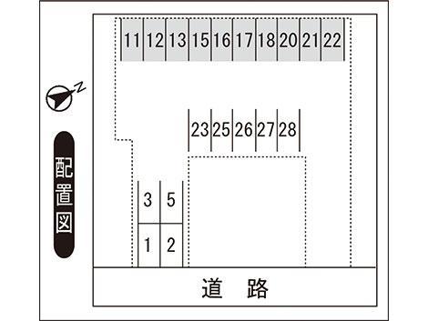デラシオンパーキングの駐車配置図