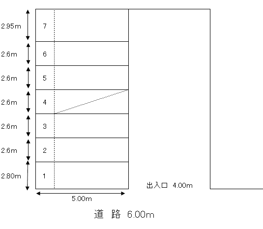 第5吉野パーキングの駐車配置図