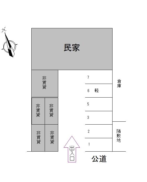 赤羽駐車場の駐車配置図