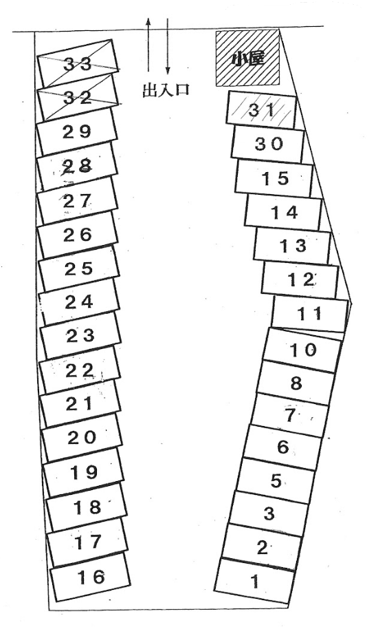 当代島パーキングの駐車配置図
