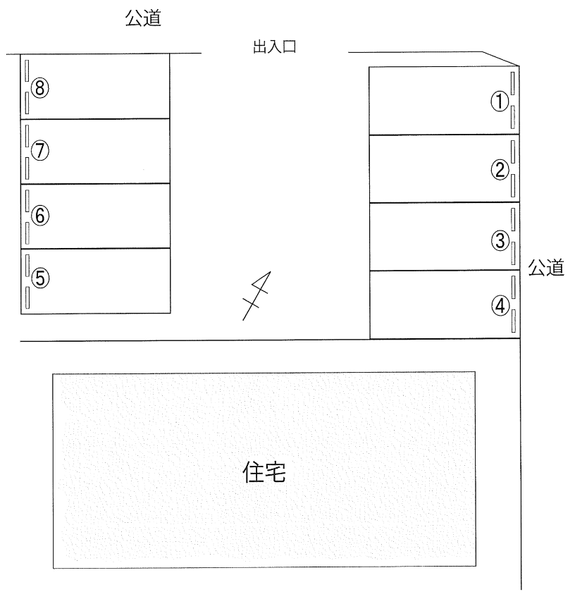 豊田駐車場(昭治)の駐車配置図