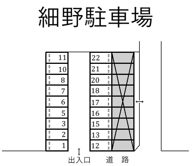 細野駐車場の駐車配置図