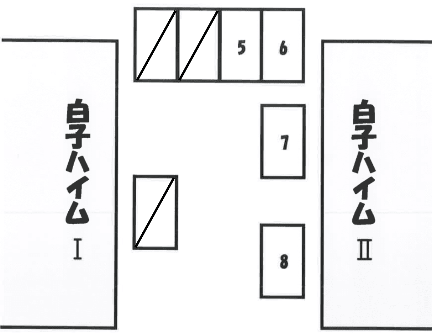 白子ハイムⅡの駐車配置図