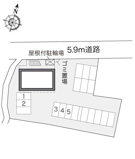 ドリーム2号館(18180) 敷地外駐車場の駐車配置図