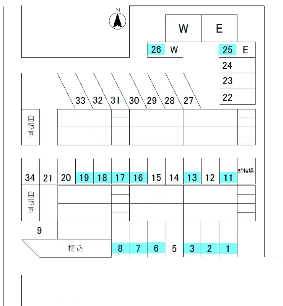 エクセルさがわ駐車場の駐車配置図