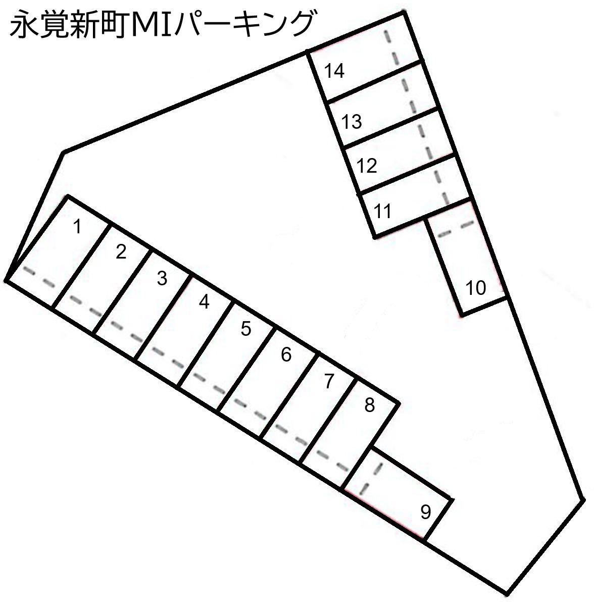 永覚新町MIパーキングの駐車配置図