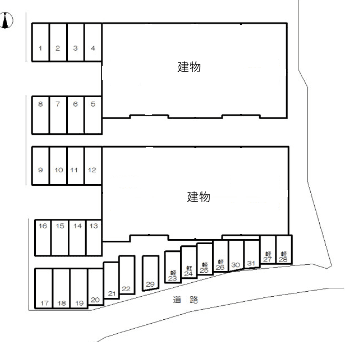 ビオス川副A・Bの駐車配置図
