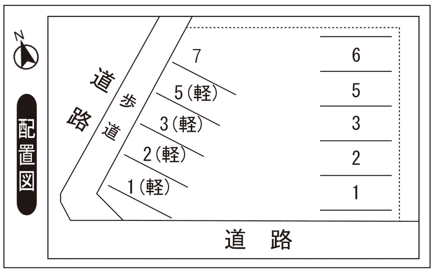 鎮徳寺第2駐車場の駐車配置図