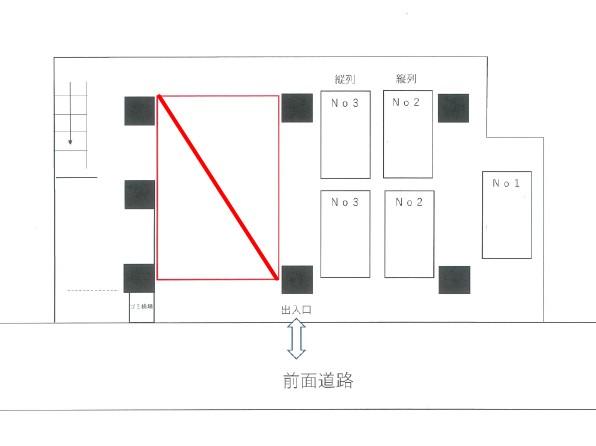 謝花アパートの駐車配置図