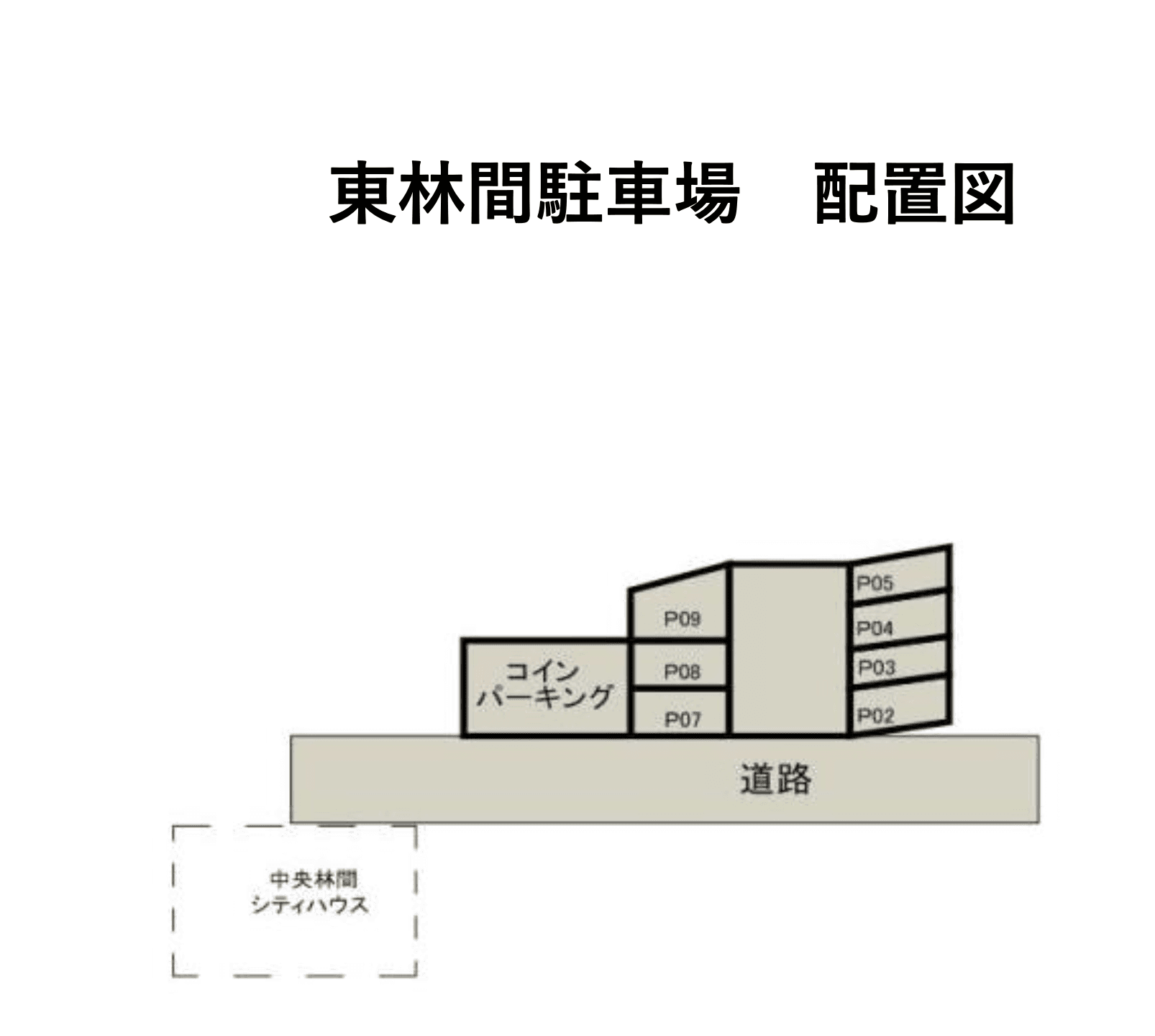 東林間駐車場の駐車配置図