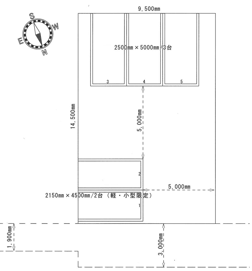 豊中市大黒町3丁目(A)の駐車配置図