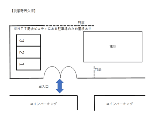 武蔵野西久保駐車場の駐車配置図