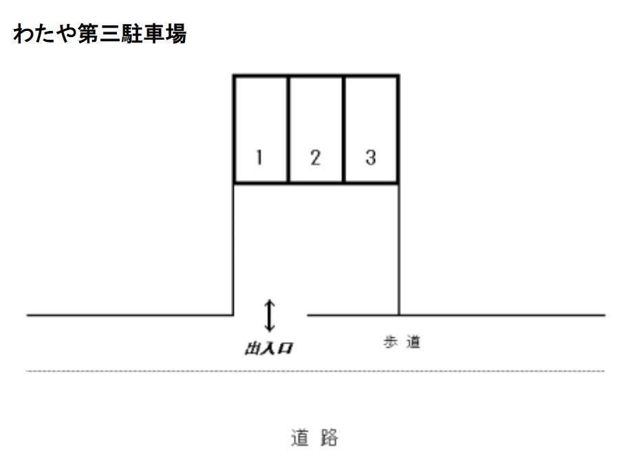 わたや第三駐車場の駐車配置図
