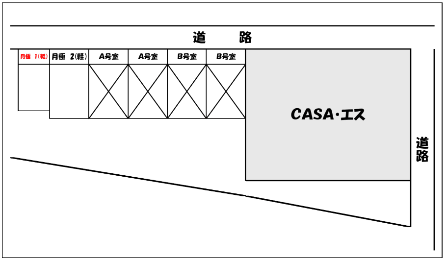 カーサエス月極駐車場の駐車配置図