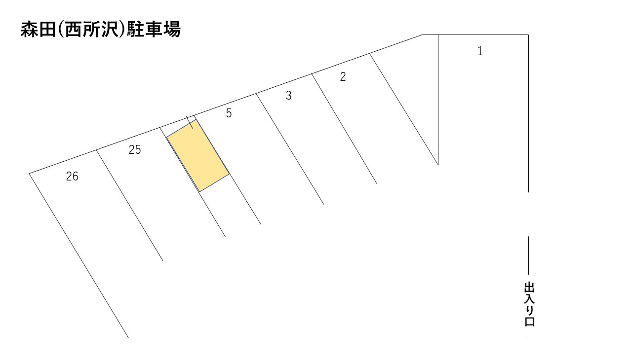 森田(西所沢)駐車場の駐車配置図