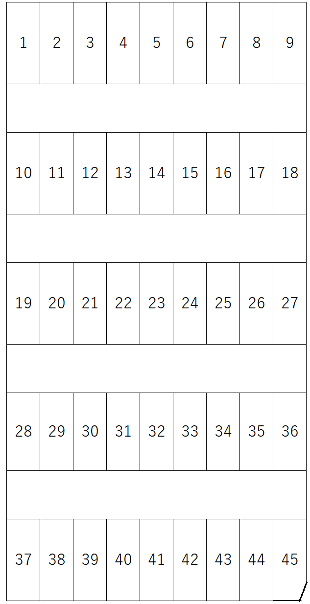 浜町18-24駐車場の駐車配置図