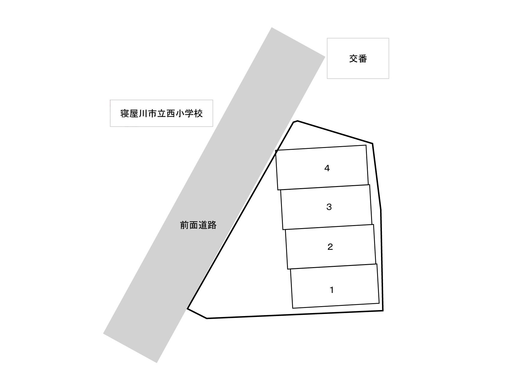 TSモータープール西小学校前の駐車配置図