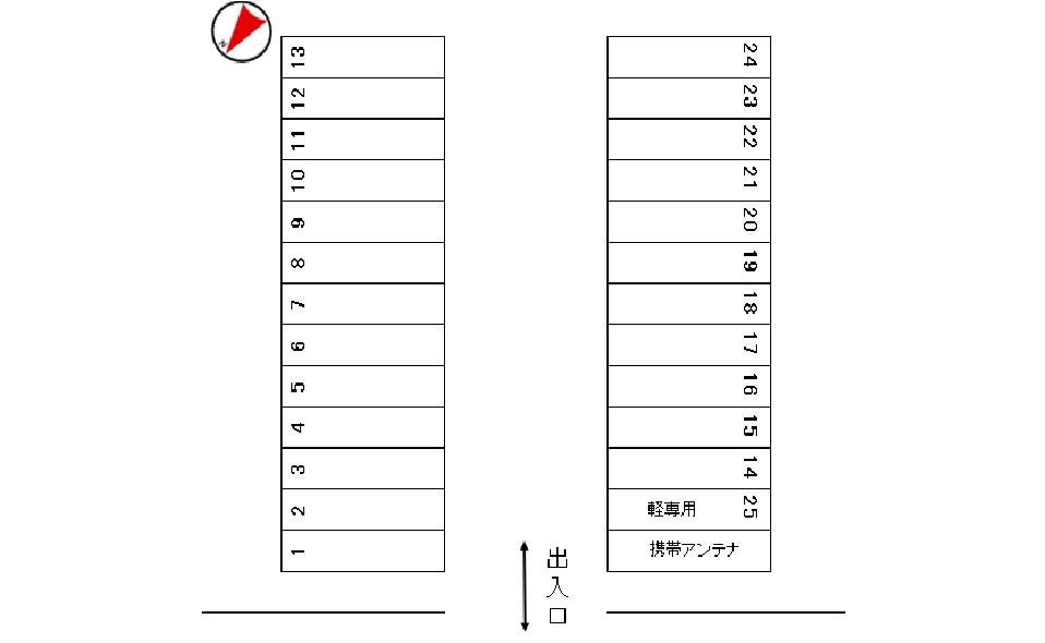中野6丁目コーワ建商駐車場の駐車配置図