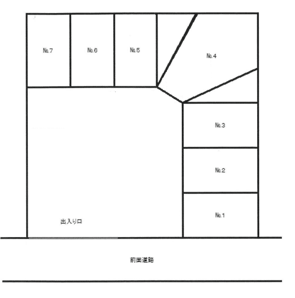 上町2丁目パーキングの駐車配置図