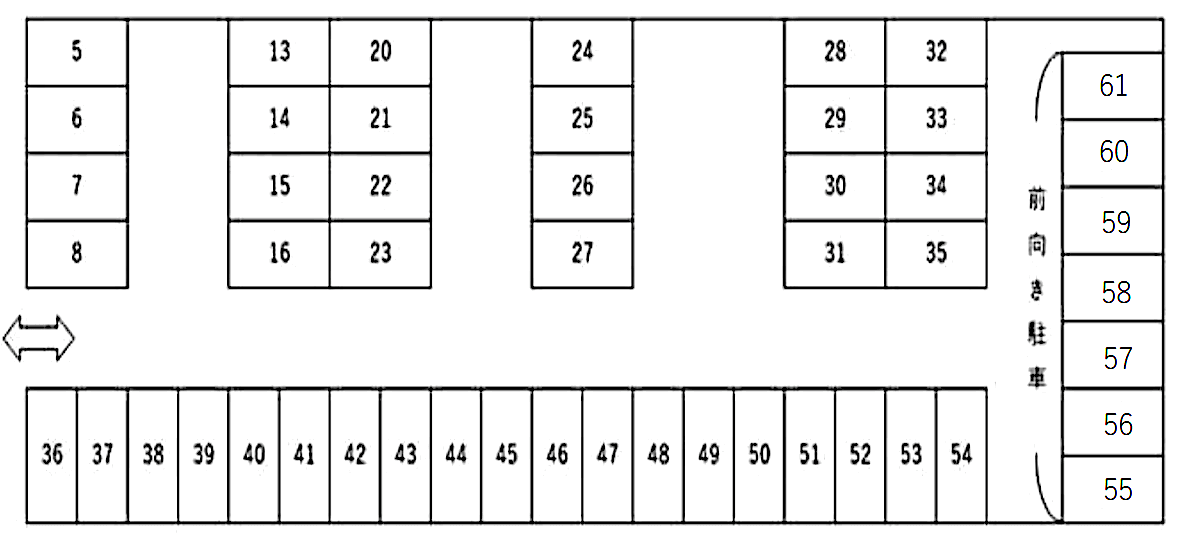 Y’S PARKINGの駐車配置図