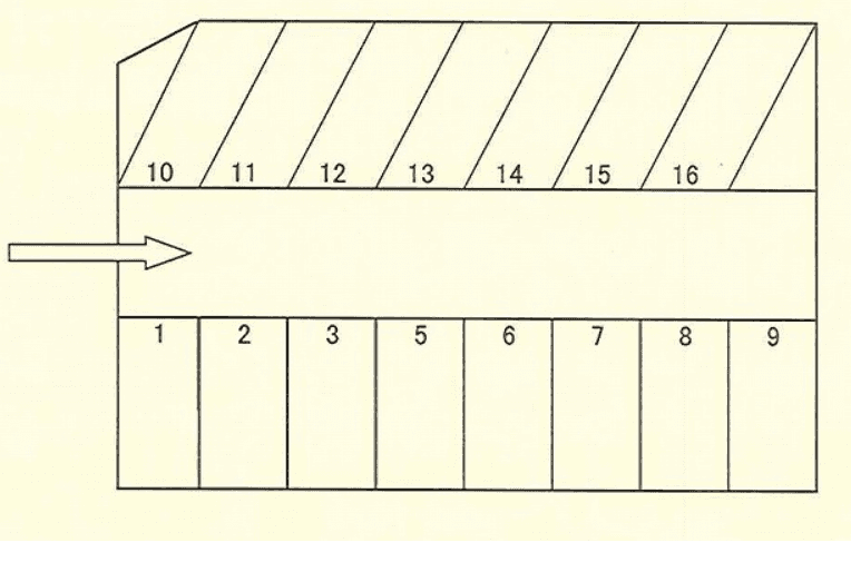 松波ガレージの駐車配置図