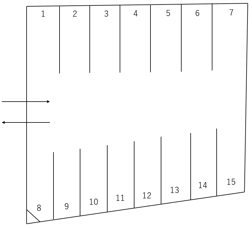 高木駐車場の駐車配置図
