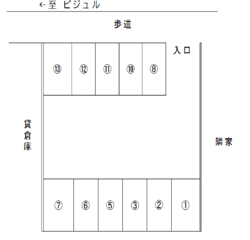 プロジェクト-Bの駐車配置図