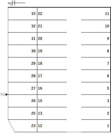 中村宮下町駐車場の駐車配置図