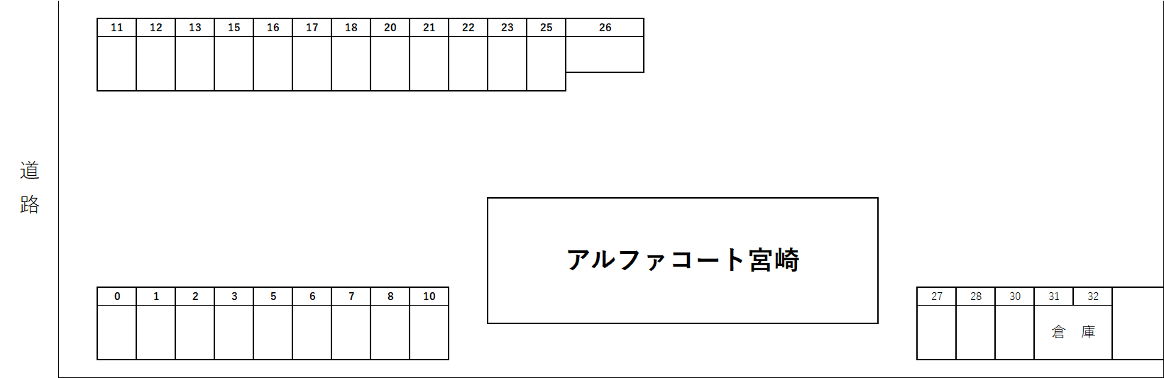 アルファコート宮崎駐車場の駐車配置図