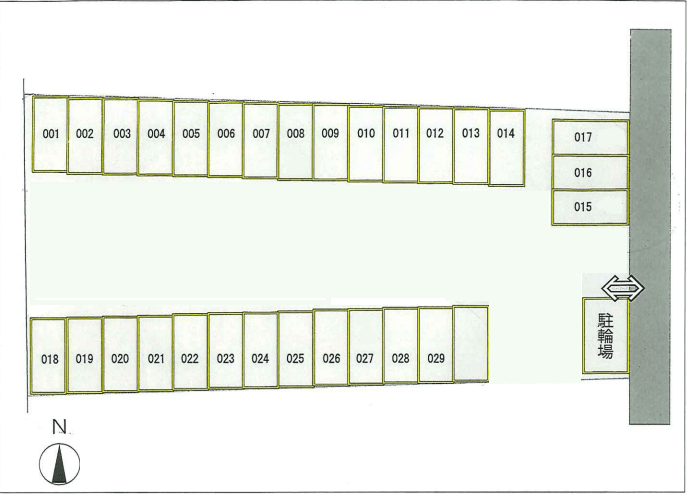 【937】レジデンスハシバ駐車場の駐車配置図