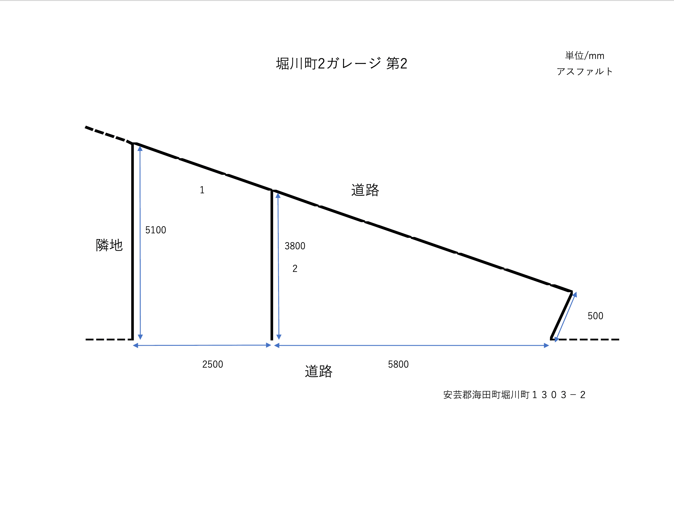 堀川町2ガレージ 第2の駐車配置図