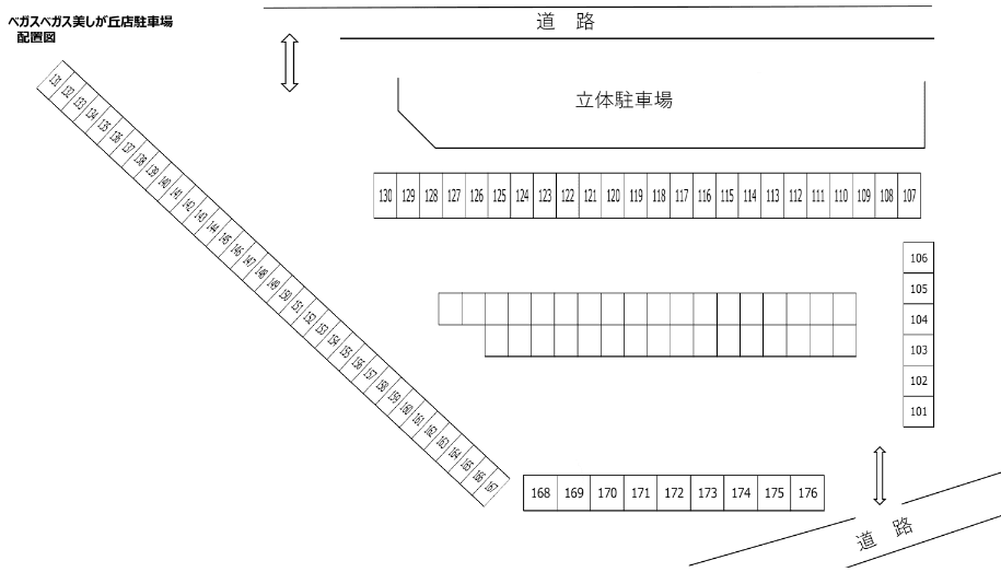 ベガスベガス美しが丘店駐車場の駐車配置図