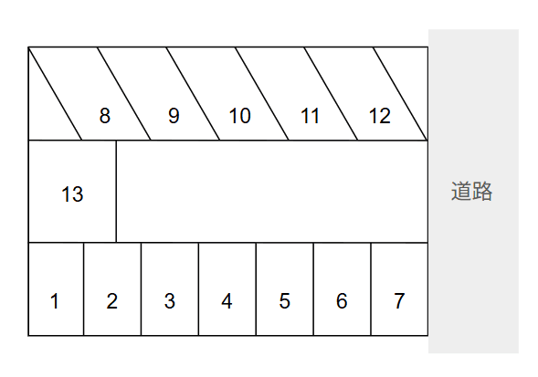 朝倉町増保方駐車場の駐車配置図