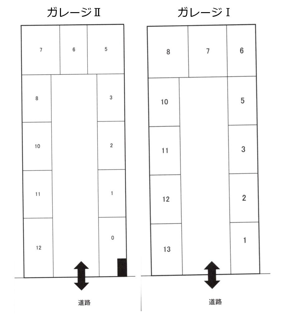 福山ビルバイクガレージの駐車配置図