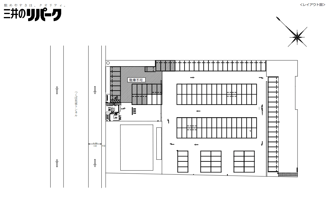 つくば駅東の駐車配置図