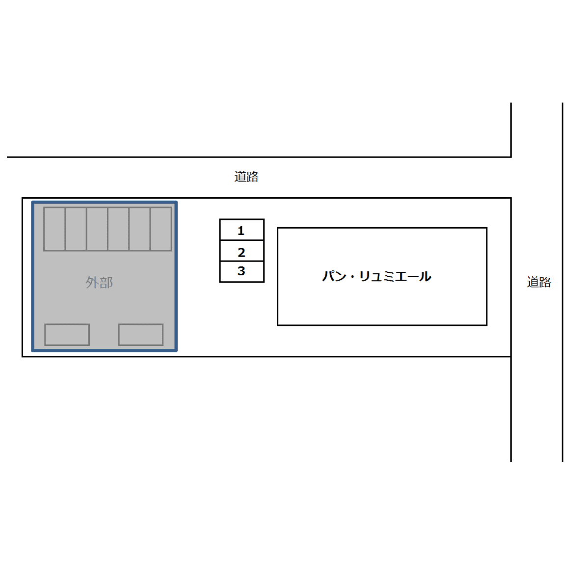パン・リュミエール駐車場の駐車配置図
