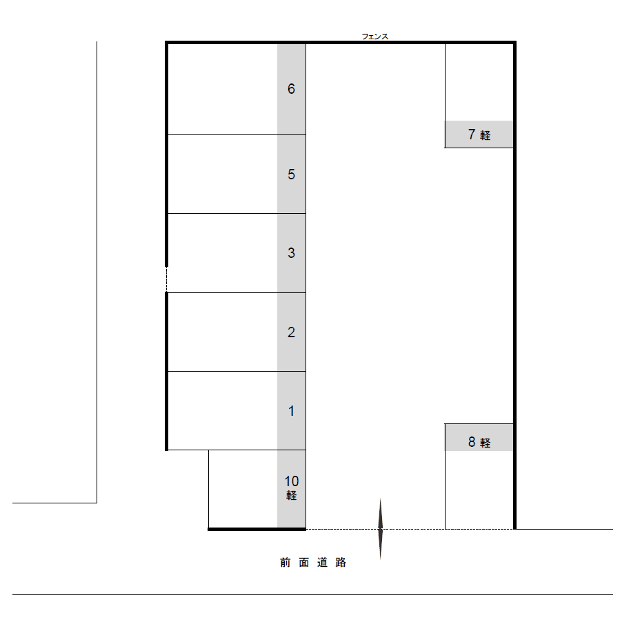 五十嵐東2駐車場の駐車配置図