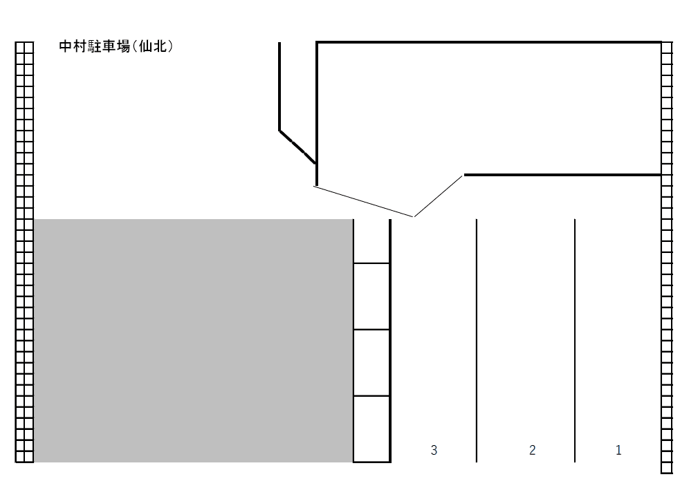 中村駐車場(仙北)の駐車配置図