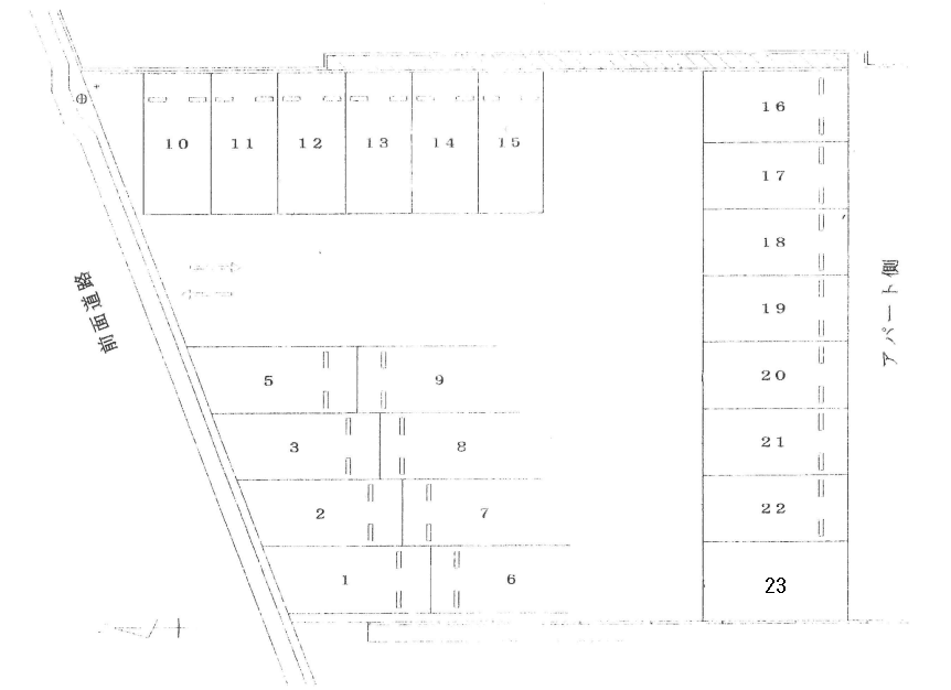 生野町新村駐車場の駐車配置図