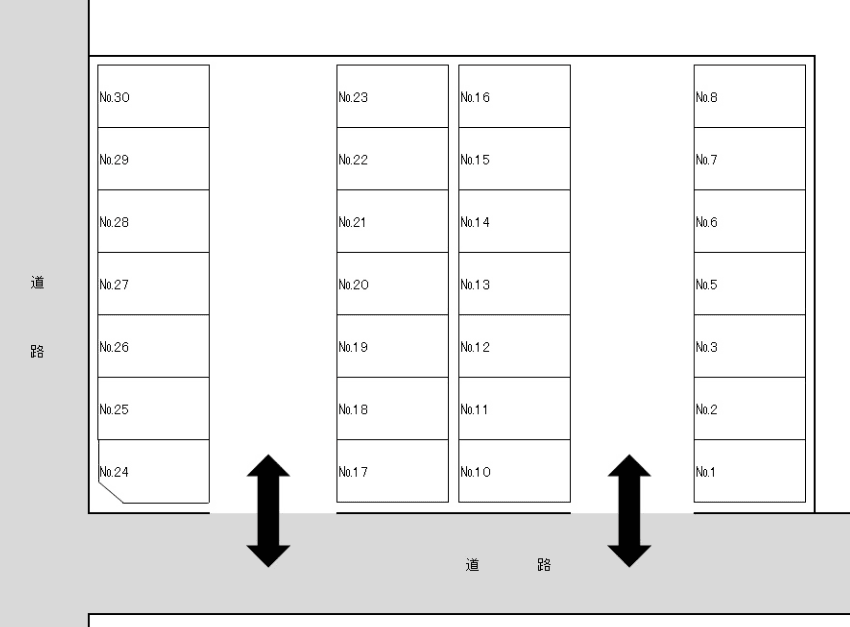 柏の葉駐車場の駐車配置図