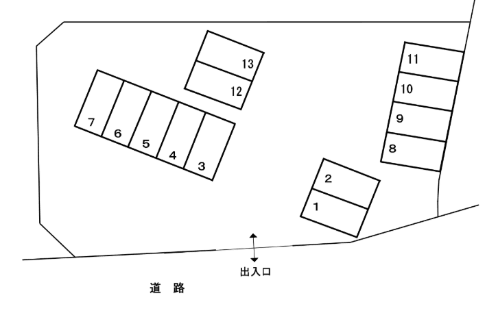 新倉冨岡駐車場の駐車配置図